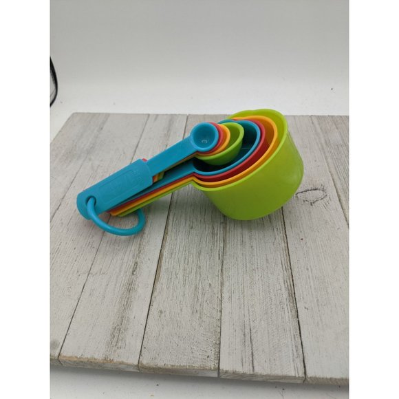 Multicolor Measuring Cup Spoon Set Easy Read, Lightweight Plastic 8-piece - Picture 5 of 5